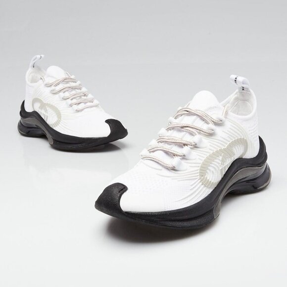 Gucci White Technical Fabric GG Sneakers Size 4/34.5 - Picture 1 of 5